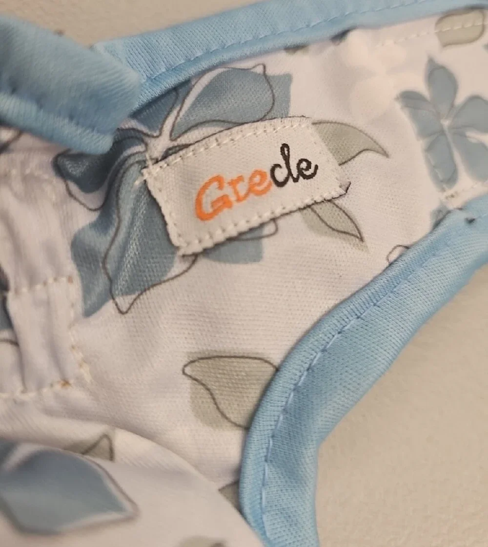 Grecle Reusable Floral Print Doggie Doggy  Diapers - 3 Pack Size Medium